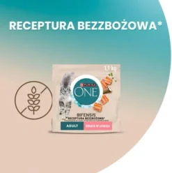 Purina ONE Cat Grain Free Adult z Łososiem Sucha Karma dla kota op. 1.1kg