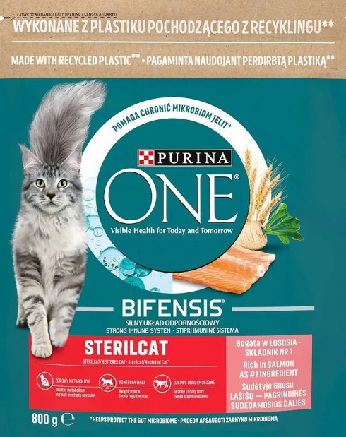 Purina ONE Cat Sterilcat z Łososiem Sucha Karma dla kota op. 800g
