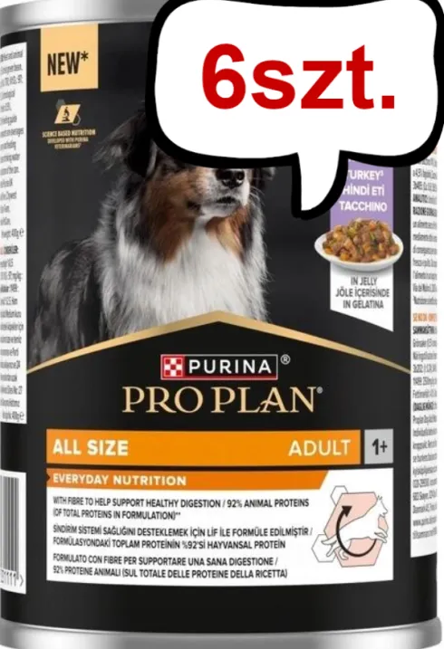 Purina Pro Plan Adult Turkey Mokra Karma dla psa op. 400g Pakiet 6szt. + Podkładka pod Miskę GRATIS