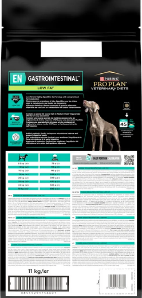 Purina Veterinary Diets EN Gastro Intestinal LOW FAT Sucha Karma dla psa op. 11kg