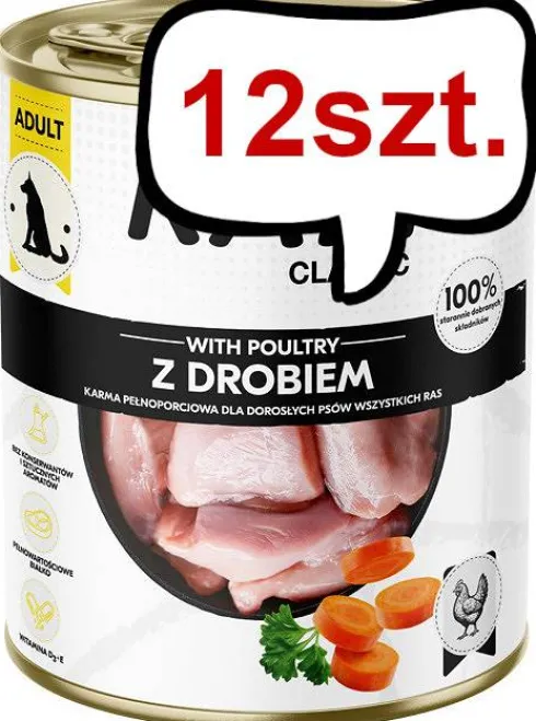 Rafi Classic Dog Drób Mokra Karma dla psa op. 800g Pakiet 12szt.