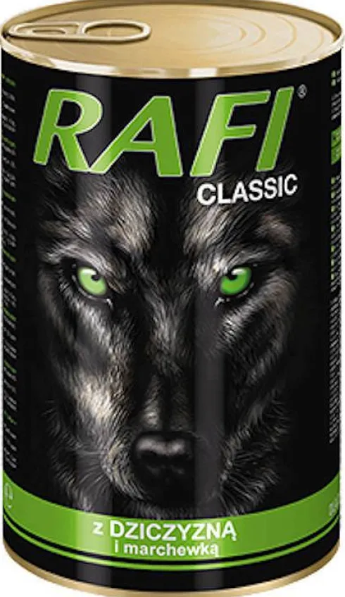 Rafi Classic Dog Dziczyzna z marchewką Mokra Karma dla psa op. 1240g Pakiet 6szt.