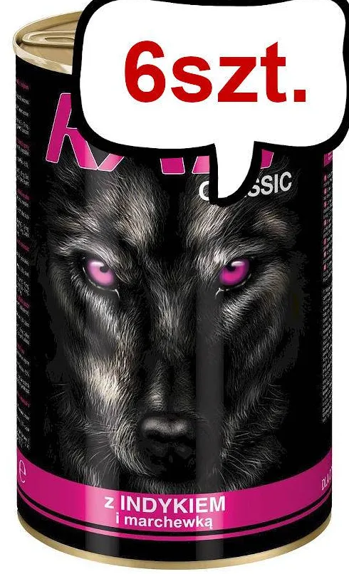 Rafi Classic Dog Indyk z marchewką Mokra Karma dla psa op. 1240g Pakiet 6szt.