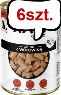 Rafi Classic Dog Wołowina Mokra Karma dla psa op. 1240g Pakiet 6szt.