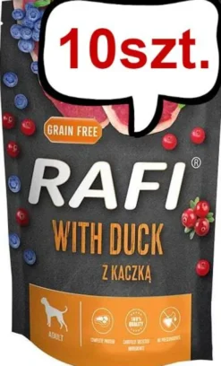 Rafi Dog Kaczka z borówką i żurawiną Mokra Karma dla psa op. 500g Pakiet 10szt. WYPRZEDAŻ