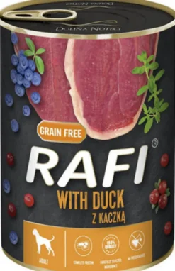Rafi Dog Kaczka z borówką i żurawiną Mokra Karma dla psa op. 400g Pakiet 12szt. WYPRZEDAŻ