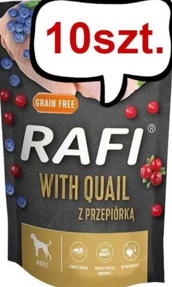 Rafi Dog Przepiórka z borówką i żurawiną Mokra Karma dla psa op. 500g Pakiet 10szt. WYPRZEDAŻ