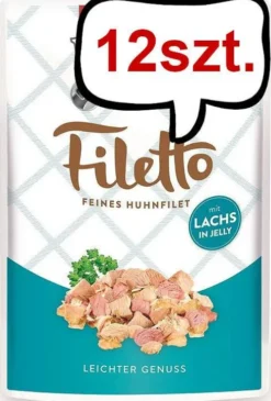 Rinti Filetto Kurczak z łososiem w galaretce Mokra Karma dla psa op. 100g Pakiet 12szt.