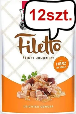 Rinti Filetto Kurczak z sercami w galaretce Mokra Karma dla psa op. 100g Pakiet 12szt.