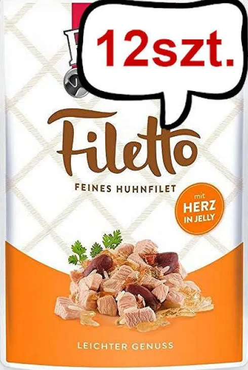 Rinti Filetto Kurczak z sercami w galaretce Mokra Karma dla psa op. 100g Pakiet 12szt.