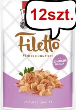 Rinti Filetto Kurczak z szynką w galaretce Mokra Karma dla psa op. 100g Pakiet 12szt.