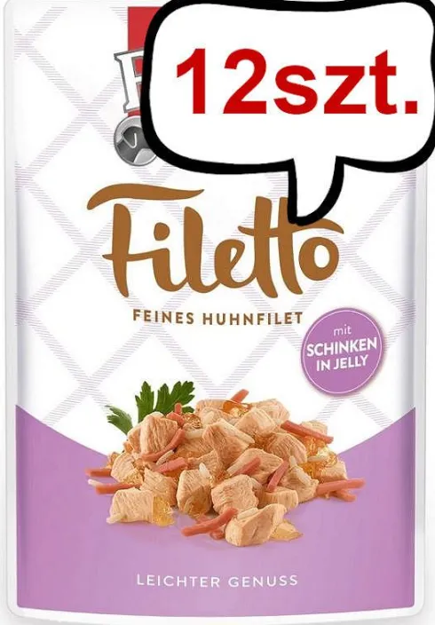 Rinti Filetto Kurczak z szynką w galaretce Mokra Karma dla psa op. 100g Pakiet 12szt.