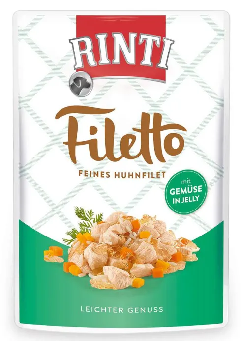 Rinti Filetto Kurczak z warzywami w galarecie Mokra Karma dla psa op. 100g