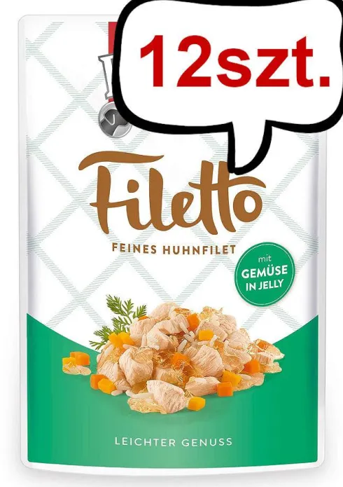 Rinti Filetto Kurczak z warzywami w galarecie Mokra Karma dla psa op. 100g Pakiet 12szt.
