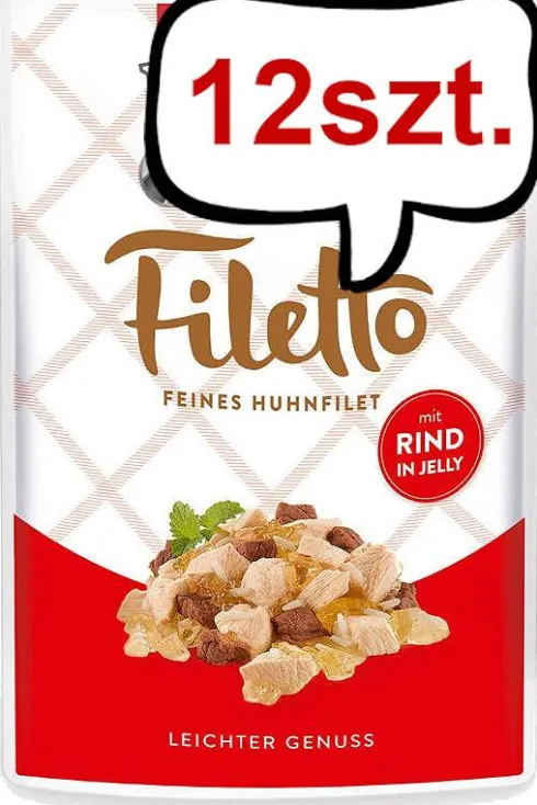 Rinti Filetto Kurczak z wołowiną w galaretce Mokra Karma dla psa op. 100g Pakiet 12szt.