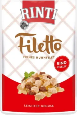 Rinti Filetto Kurczak z wołowiną w galaretce Mokra Karma dla psa op. 100g