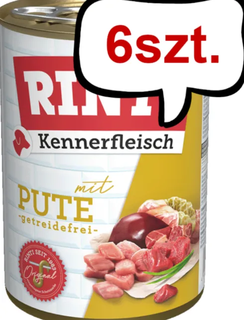 Rinti Kennerfleisch Indyk (mit pute) Mokra Karma dla psa op. 400g Pakiet 6szt. WYPRZEDAŻ