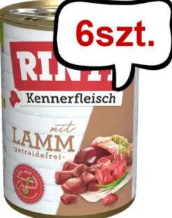 Rinti Kennerfleisch Jagnięcina (mit lamm) Mokra Karma dla psa op. 400g Pakiet 6szt.