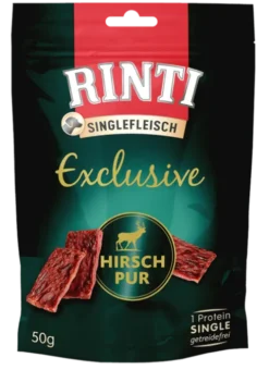 Rinti Przysmak Singlefleisch Exclusive z jeleniem (Hirsch pur) dla psa op.50g