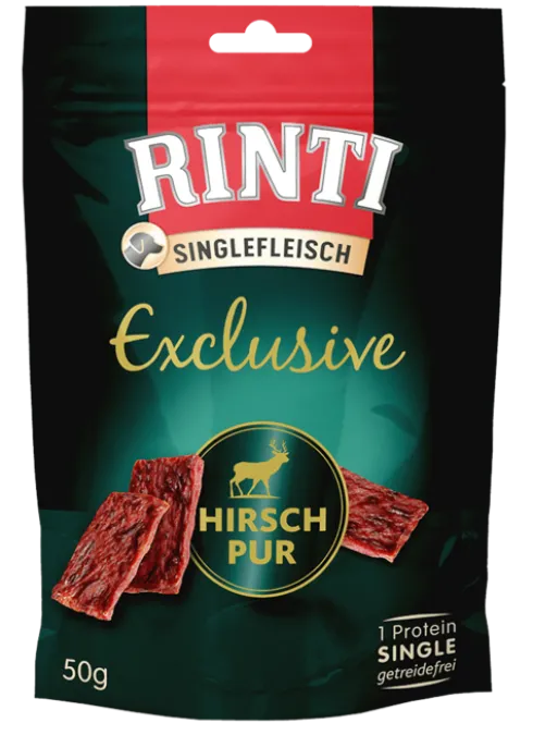 Rinti Przysmak Singlefleisch Exclusive z jeleniem (Hirsch pur) dla psa op.50g