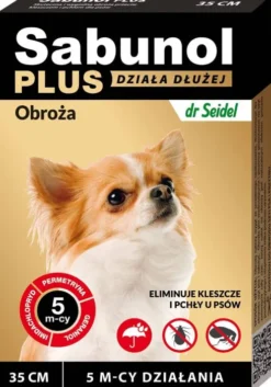 Sabunol PLUS Obroża na kleszcze i pchły dla psa dł. 35cm
