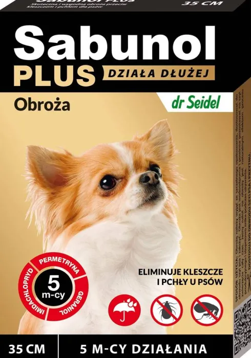 Sabunol PLUS Obroża na kleszcze i pchły dla psa dł. 35cm