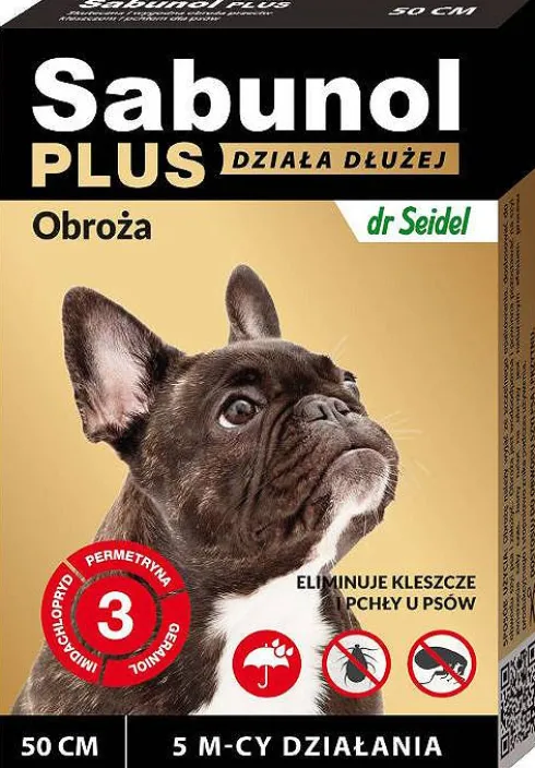 Sabunol PLUS Obroża na kleszcze i pchły dla psa dł. 50cm