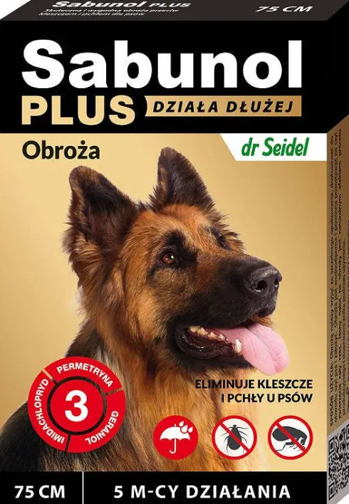 Sabunol PLUS Obroża na kleszcze i pchły dla psa dł. 75cm