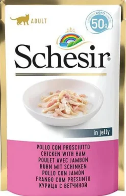 Schesir Adult Chicken&Ham in Jelly Mokra Karma dla kota op. 50g Pakiet 12szt.