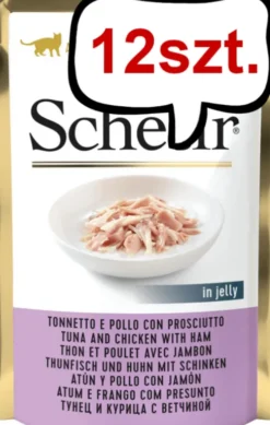 Schesir Adult Tuna&Chicken with Ham in Jelly Mokra Karma dla kota op. 50g Pakiet 12szt.