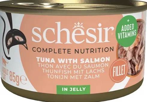 Schesir Adult Tuna&Salmon in Jelly Mokra Karma dla kota op. 85g Pakiet 12szt.
