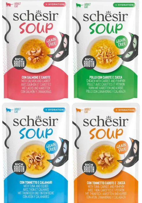 Schesir Soup Pakiet degustacyjny Mokra Karma dla kota op. 12x40g