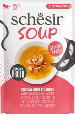 Schesir Soup with Salmon&Carrot Mokra Karma dla kota op. 40g Pakiet 12szt.