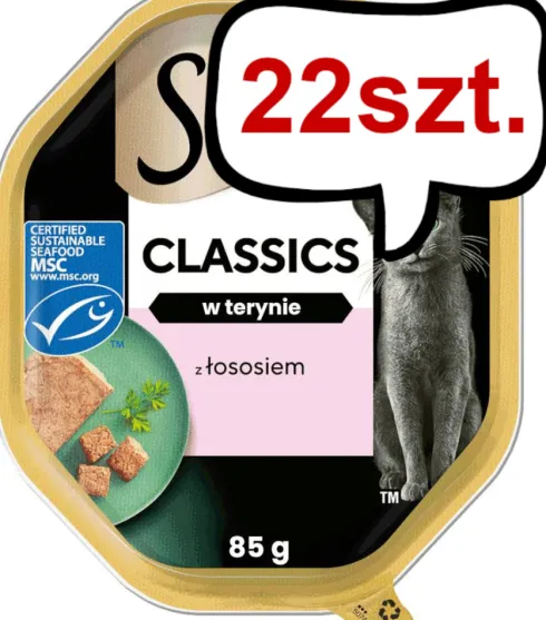 Sheba Classics in Pastete Adult Łosoś Mokra Karma dla kota op. 85g Pakiet 22szt.