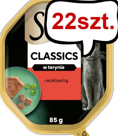 Sheba Classics in Pate Adult Wołowina Mokra Karma dla kota op. 85g Pakiet 22szt.