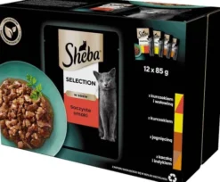 Sheba Selection In Sauce Adult Kolekcja smaków w sosie Mokra karma dla kota op. 12x85g (PAKIET CZERWONY)