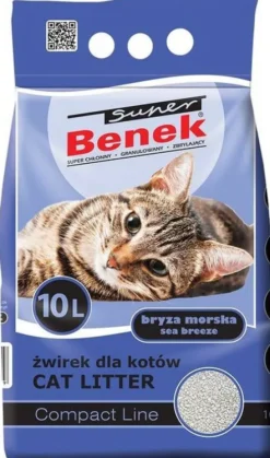 Super Benek Żwirek bentonitowy Compact zapach morska bryza dla kota poj. 10l