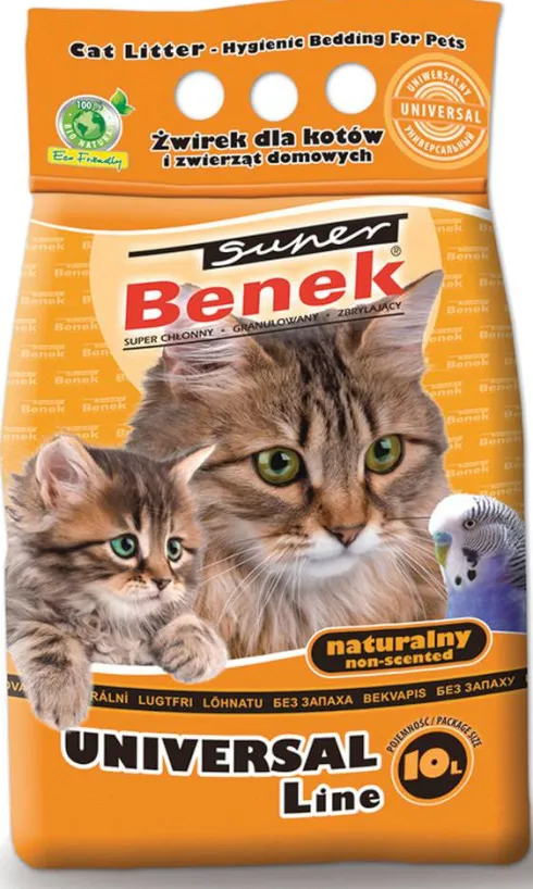 Super Benek Żwirek bentonitowy Universal zapach naturalny dla kota poj. 10l