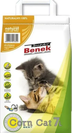 Super Benek Żwirek kukurydziany Corn Cat Naturalny dla kota poj. 7l (4.4kg)