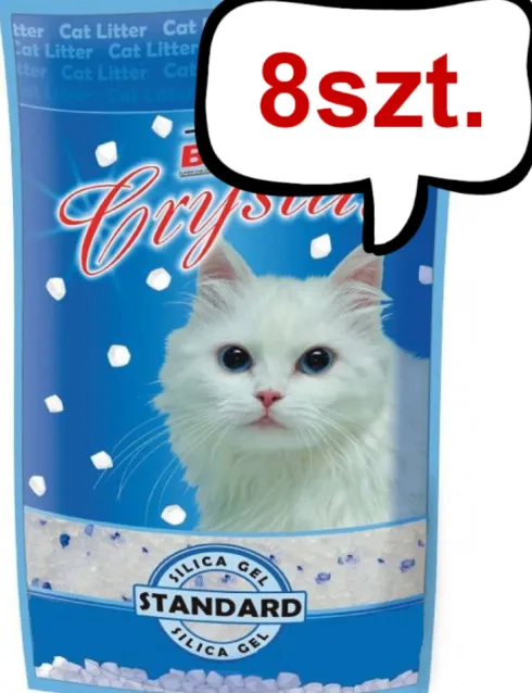 Super Benek Żwirek silikonowy Crystal zapach naturalny dla kota poj. 3.8l Pakiet 8szt. (30l)