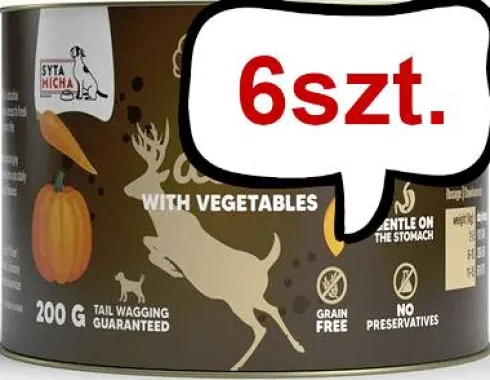 Syta Micha Chef Deer Mokra Karma dla psa op. 200g Pakiet 6szt.