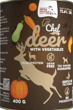 Syta Micha Chef Deer Mokra Karma dla psa op. 400g Pakiet 6szt.