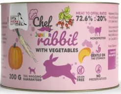 Syta Micha Chef Junior Rabbit Mokra Karma dla psa op. 200g Pakiet 6szt.