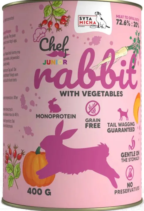Syta Micha Chef Junior Rabbit Mokra Karma dla psa op. 400g