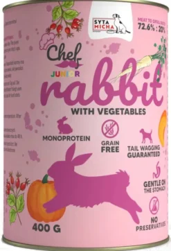 Syta Micha Chef Junior Rabbit Mokra Karma dla psa op. 400g