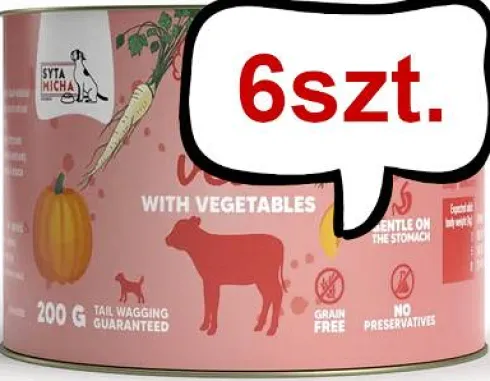Syta Micha Chef Junior Veal Mokra Karma dla psa op. 200g Pakiet 6szt.