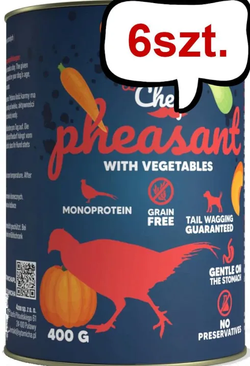 Syta Micha Chef Pheasant Mokra Karma dla psa op. 400g Pakiet 6szt.
