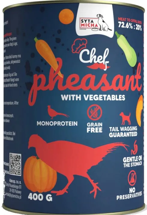 Syta Micha Chef Pheasant Mokra Karma dla psa op. 400g
