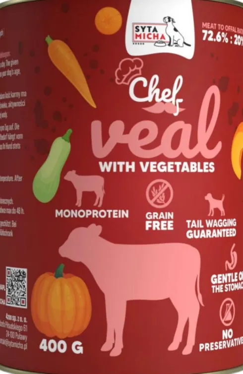 Syta Micha Chef Veal Mokra Karma dla psa op. 400g