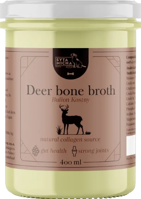 Syta Micha Deer Bone Broth Bulion z kości jelenich dla psa op. 400ml WYPRZEDAŻ